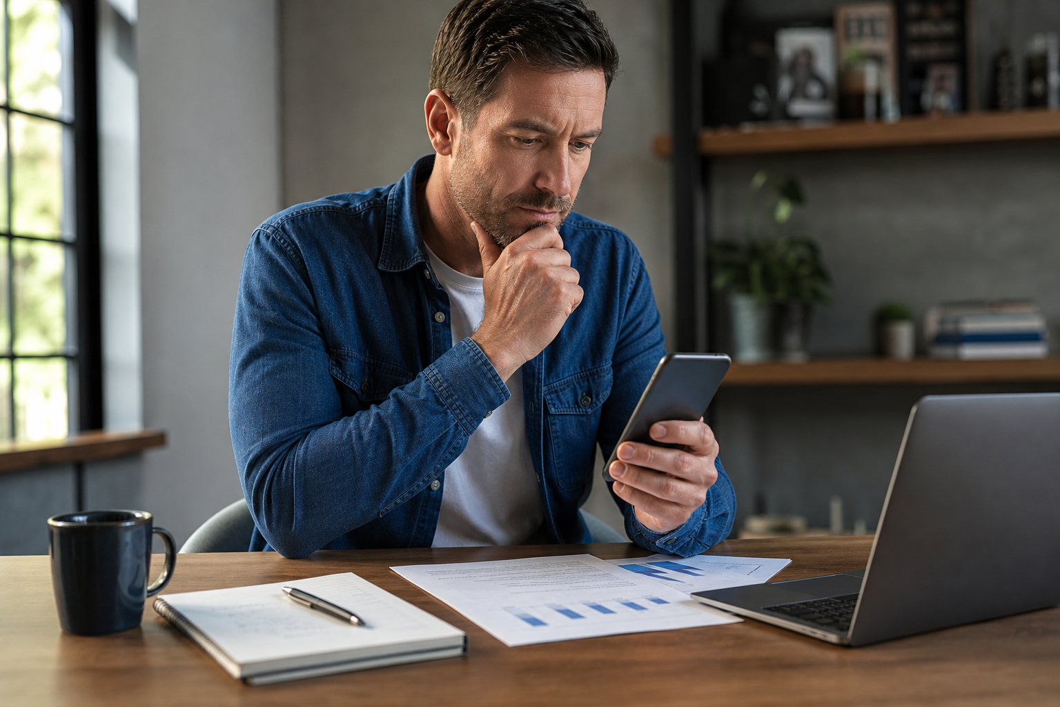 SelfEmployed Worker Reviewing Medical Insurance Plans