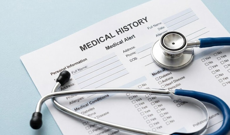 Patient medical history document required for switching health insurance companies.