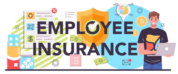 Illustration representing an employee medical insurance policy and the costs involved in providing workplace health cover.